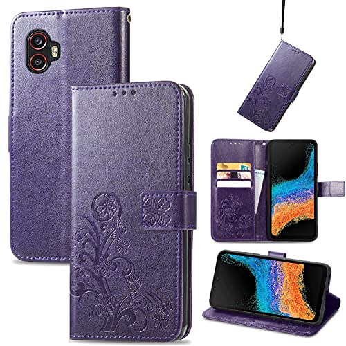 König Design Handyhülle kompatibel mit Samsung Galaxy Xcover 6 Pro Schutzhülle Case Cover Kartenfach Violett von König Design