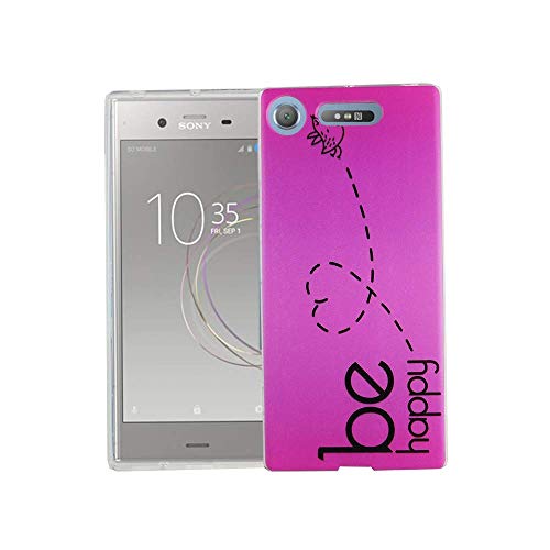 König Design Handyhülle kompatibel mit Sony Xperia XZ1 Silikon Case Hülle Sturzsichere Back-Cover Handyhülle - Be Happy Design Pink König Design Handyhülle kompatibel mit Sony Xperia XZ1 Silikon Case Hülle Sturzsichere Back-Cover Handyhülle - Be Happy Design Pink von König Design