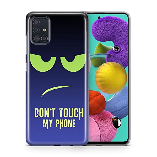 König Design Handyhülle kompatibel mit Sony Xperia XZ2 Silikon Case Hülle Sturzsichere Back-Cover Handyhülle Dont Touch My Phone Grün Blau von König Design