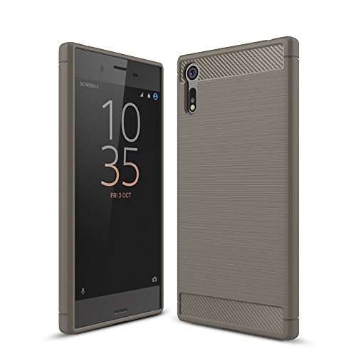 König Design Handyhülle kompatibel mit Sony Xperia XZs Silikon Case Hülle Sturzsichere Back-Cover Handyhülle - Carbon - Grau von König Design