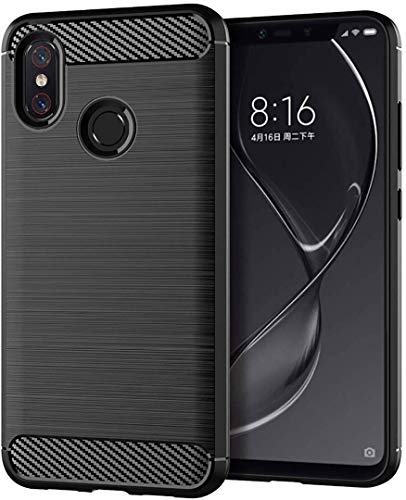 König Design Handyhülle kompatibel mit Xiaomi Mi 8 Pro Silikon Case Hülle Sturzsichere Back-Cover Handyhülle - Carbon - Schwarz von König Design