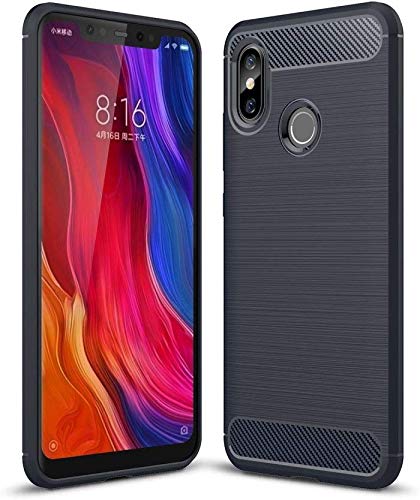 König Design Handyhülle kompatibel mit Xiaomi Mi 8 Silikon Case Hülle Sturzsichere Back-Cover Handyhülle - Carbon - Grau von König Design