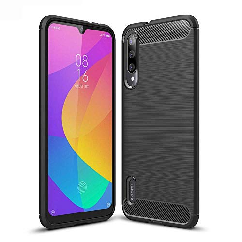 König Design Handyhülle kompatibel mit Xiaomi Mi A3 Silikon Case Hülle Sturzsichere Back-Cover Handyhülle - Carbon - Grau von König Design