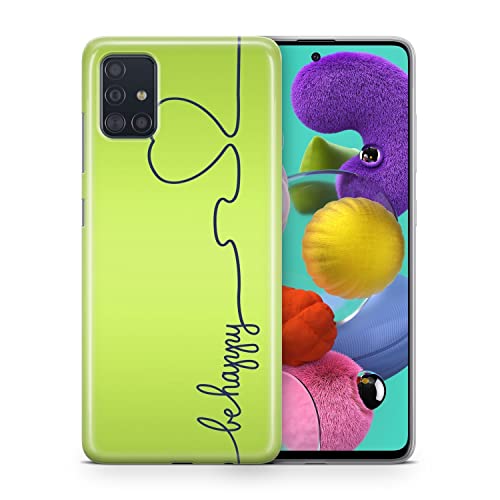 König Design Handyhülle kompatibel mit Xiaomi Mi Note 10 Lite Silikon Case Hülle Sturzsichere Back-Cover Handyhülle Be Happy Grün von König Design