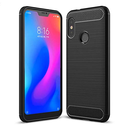 König Design Handyhülle kompatibel mit Xiaomi Redmi 6 Pro Silikon Case Hülle Sturzsichere Back-Cover Handyhülle - Carbon - Schwarz von König Design