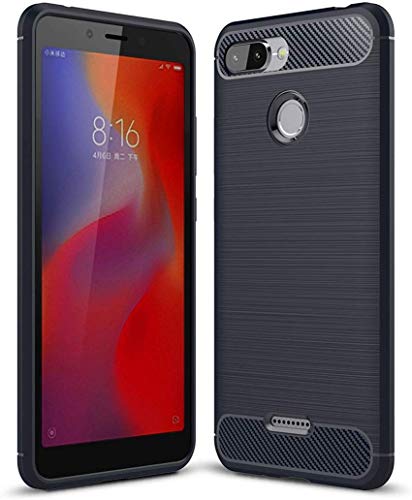 König Design Handyhülle kompatibel mit Xiaomi Redmi 6 Silikon Case Hülle Sturzsichere Back-Cover Handyhülle - Carbon - Blau von König Design