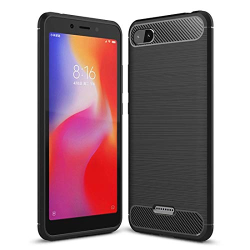 König Design Handyhülle kompatibel mit Xiaomi Redmi 6A Silikon Case Hülle Sturzsichere Back-Cover Handyhülle - Carbon - Schwarz von König Design