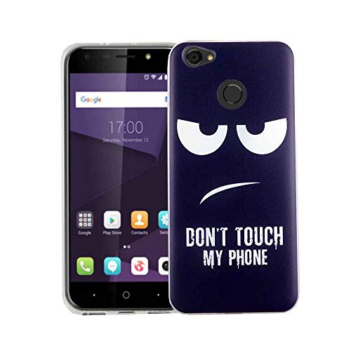 König Design Handyhülle kompatibel mit ZTE Blade A6 Silikon Case Hülle Sturzsichere Back-Cover Handyhülle - Don't Touch My Phone Weiß Dunkelblau von König Design