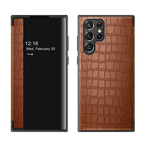 König Design Handyülle für Samsung Galaxy S22 Ultra 5G Schutztasche Kokodill Optik - Braun König Design Handyülle für Samsung Galaxy S22 Ultra 5G Schutztasche Kokodill Optik - Braun von König Design