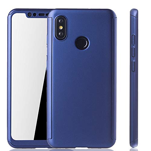 König Design Schutz-Case Kompatibel mit Xiaomi Mi 8 Hülle mit Panzerglas | Sturzsichere Full Cover Handyhülle in Blau von König Design