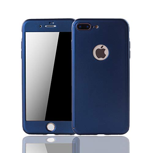 König Design Schutz-Case geeignet für Apple iPhone 8 Plus Hülle mit Panzerglas | Sturzsichere Full Cover Handyhülle in Blau von König Design