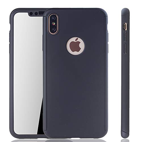 König Design Schutz-Case geeignet für Apple iPhone XS Max Hülle mit Panzerglas | Sturzsichere Full Cover Handyhülle in Schwarz von König Design