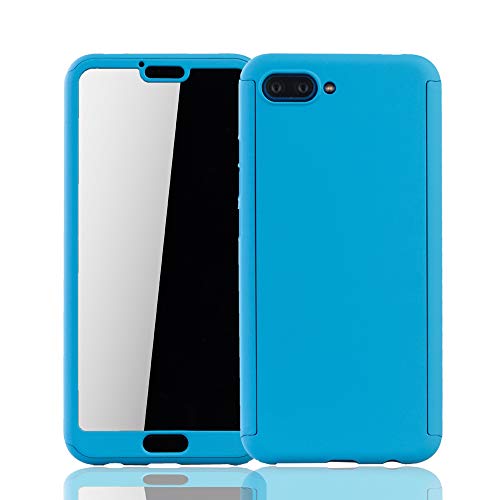 König Design Schutz-Case geeignet für Huawei Honor 10 Hülle mit Panzerglas | Sturzsichere Full Cover Handyhülle in Blau von König Design