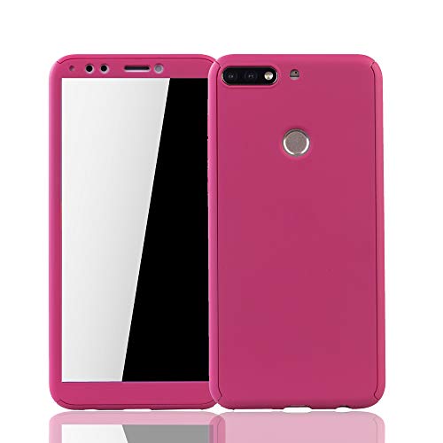 König Design Schutz-Case geeignet für Huawei Honor 7C Hülle mit Panzerglas | Sturzsichere Full Cover Handyhülle in Pink von König Design