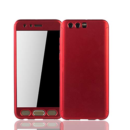 König Design Schutz-Case geeignet für Huawei Honor 9 Hülle mit Panzerglas | Sturzsichere Full Cover Handyhülle in Rot von König Design