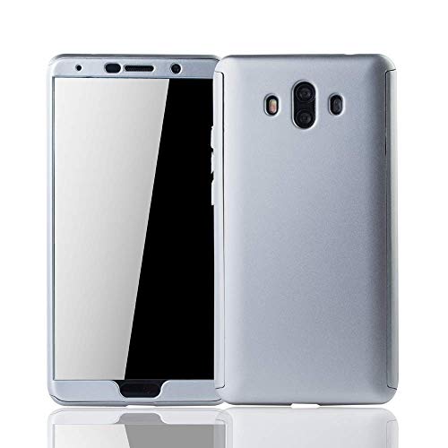 König Design Schutz-Case geeignet für Huawei Mate 10 Hülle mit Panzerglas | Sturzsichere Full Cover Handyhülle in Silber von König Design