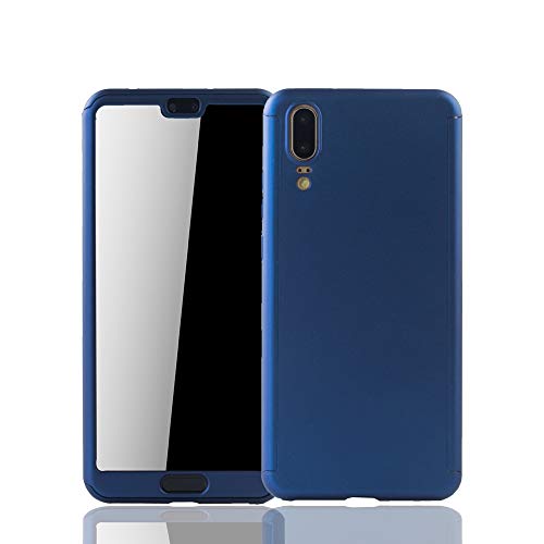 König Design Schutz-Case geeignet für Huawei P20 Hülle mit Panzerglas | Sturzsichere Full Cover Handyhülle in Blau von König Design
