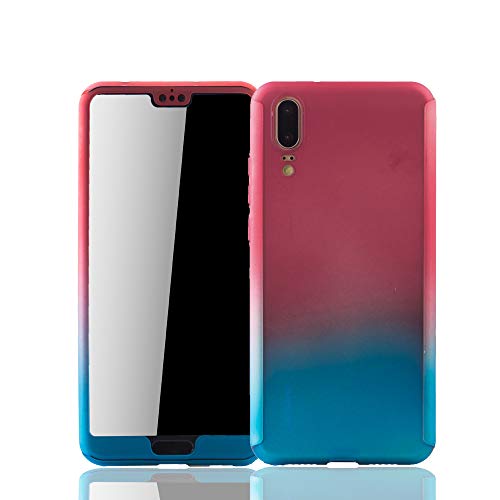 König Design Schutz-Case geeignet für Huawei P20 Hülle mit Panzerglas | Sturzsichere Full Cover Handyhülle in Rot/Blau König Design Schutz-Case geeignet für Huawei P20 Hülle mit Panzerglas | Sturzsichere Full Cover Handyhülle in Rot/Blau von König Design