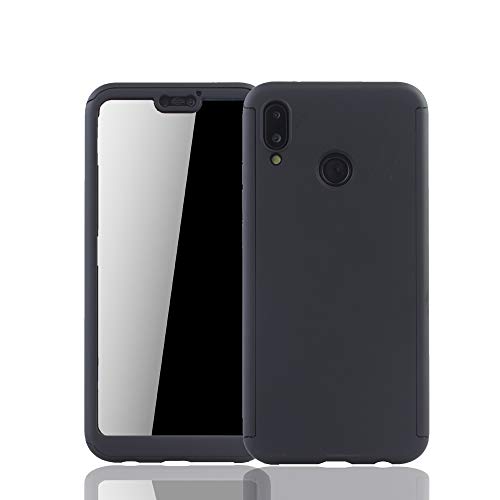 König Design Schutz-Case geeignet für Huawei P20 Lite Hülle mit Panzerglas | Sturzsichere Full Cover Handyhülle in Schwarz von König Design