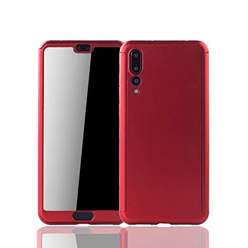 König Design Schutz-Case geeignet für Huawei P20 Pro Hülle mit Panzerglas | Sturzsichere Full Cover Handyhülle in Rot von König Design