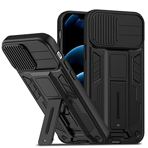 König Design Schutz Handy Hülle kompatibel für Apple iPhone 12 Pro Max Case Cover Bumper Etuis Standfunktion Schwarz von König Design