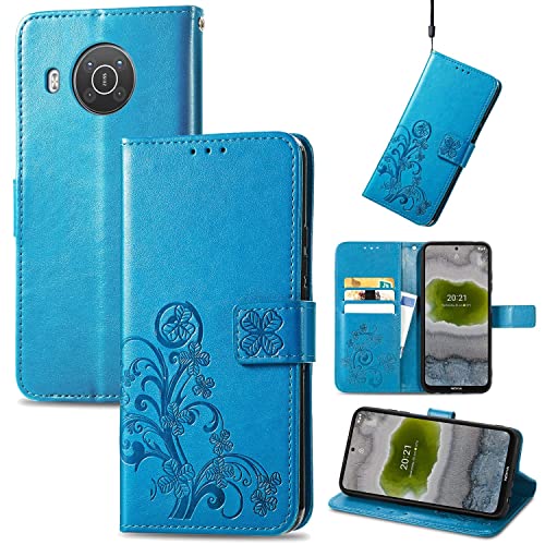 König Design Schutz Handy Hülle kompatibel für Nokia X10 Case Cover Tasche Wallet 360 Grad Etuis Blau von König Design