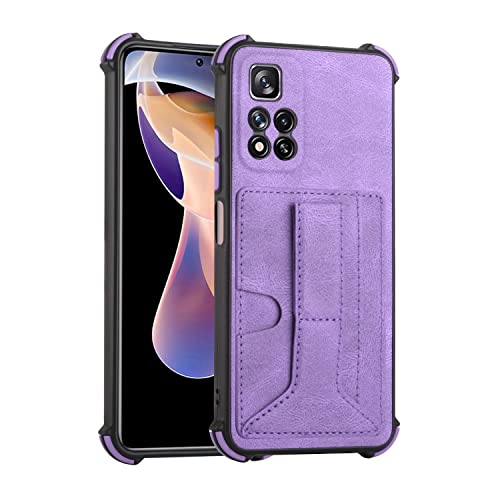 König Design Schutz Handy Hülle kompatibel für Xiaomi Redmi Note 11 Pro Case Cover Bumper Etuis Standfunktion Lila von König Design