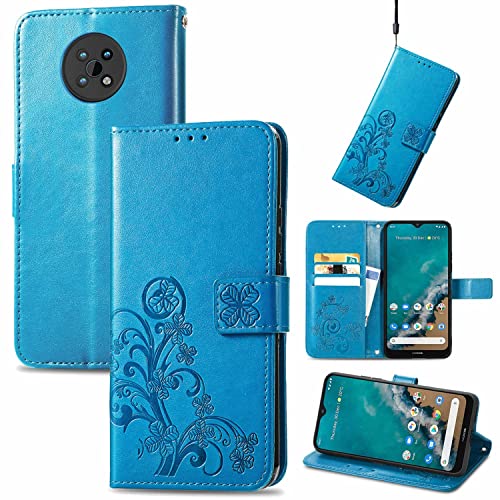 König Design Schutz Handy Hülle kompatibel mit Nokia G50 Case Cover Tasche Etui Wallet Blau von König Design
