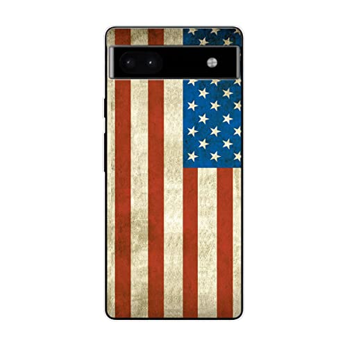 König Design Schutzhülle Kompatibel mit Google Pixel 6A Hülle TPU Eckenschutz Stoßfest Dünn Kratzfest Handyhülle für Google Pixel 6A - USA Flagge von König Design