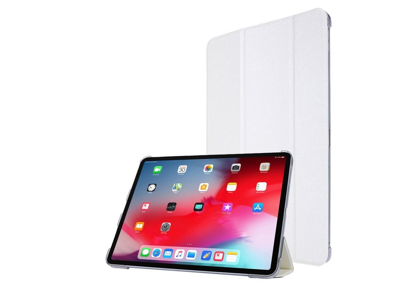 König Design Tablet-Hülle Apple iPad Pro 12.9 (2020), Schutzhülle für Apple iPad Pro 12.9 (2020) Tablethülle Schutztasche Cover Standfunktion Weiß von König Design