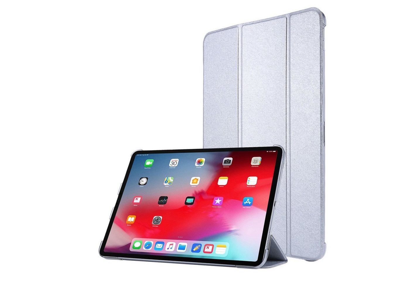 König Design Tablet-Hülle Apple iPad Pro 12.9 (2021), Schutzhülle für Apple iPad Pro 12.9 (2021) Tablethülle Schutztasche Cover Standfunktion Silber von König Design
