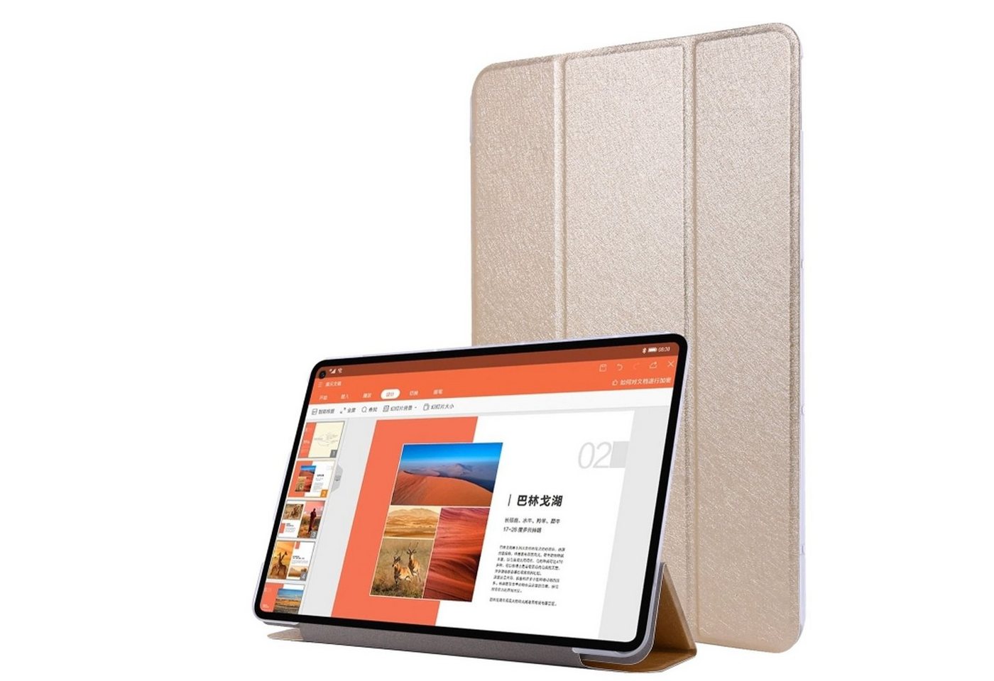 König Design Tablet-Hülle Huawei MatePad Pro 10.8, Schutzhülle für Huawei MatePad Pro 10.8 Schutztasche Wallet Cover 360 Case Etuis Gold von König Design