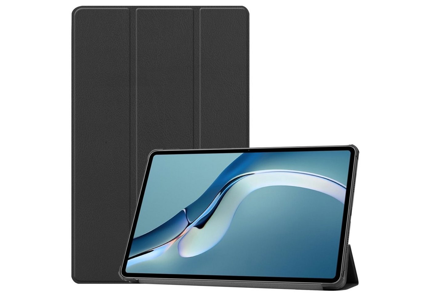 König Design Tablet-Hülle Huawei MatePad Pro 12.6 2021, Tablethülle für Huawei MatePad Pro 12.6 2021 Schutztasche Wallet Cover 360 Case Etuis Schwarz von König Design