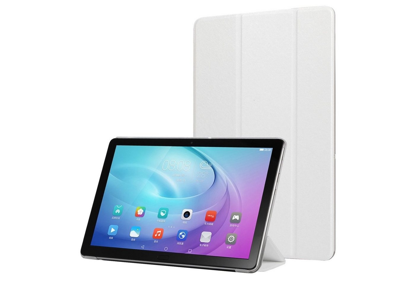 König Design Tablet-Hülle Samsung Galaxy Tab A7, Schutzhülle für Samsung Galaxy Tab A7 Tablethülle Schutztasche Cover Standfunktion Weiß von König Design
