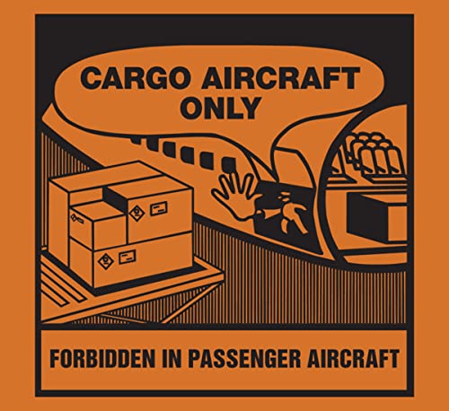 Dreifke® Aufkleber Verpackungsetiketten, Cargo aircraft only Folie selbstklebend orange 120x110mm von König Werbeanlagen