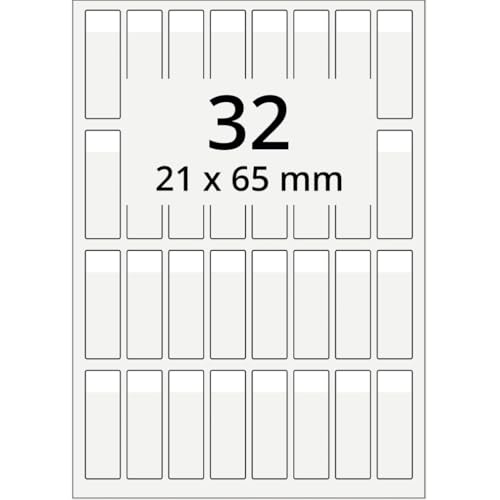 Kabelmarkierer,z. Bedrucken,Schriftfeld weiß,Polyesterfolie,21x65mm,100Bogen/VE von König Werbeanlagen