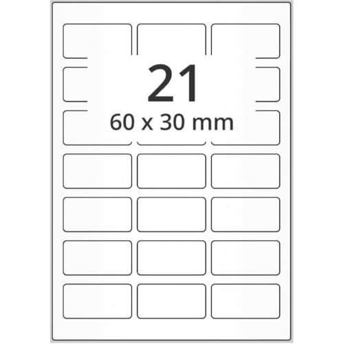 Laser Etiketten, transparent matt, Polyester, 60x30mm, 21/Bogen, 100Bogen/VE Laser Etiketten, transparent matt, Polyester, 60x30mm, 21/Bogen, 100Bogen/VE von König Werbeanlagen