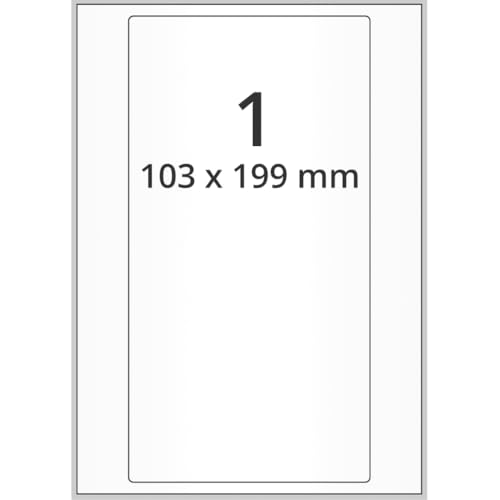 Laseretiketten, weiß, Papier, 103x199mm, 1/Bogen, 1000Bogen/VE Laseretiketten, weiß, Papier, 103x199mm, 1/Bogen, 1000Bogen/VE von König Werbeanlagen