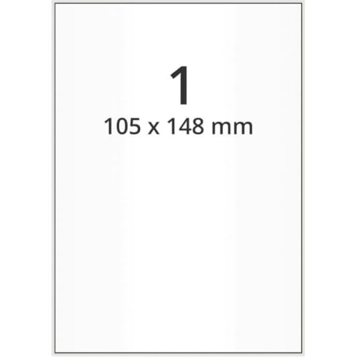 Laseretiketten, weiß, Papier, 105x148mm, 1/Bogen, 2000 Bogen/VE Laseretiketten, weiß, Papier, 105x148mm, 1/Bogen, 2000 Bogen/VE von König Werbeanlagen
