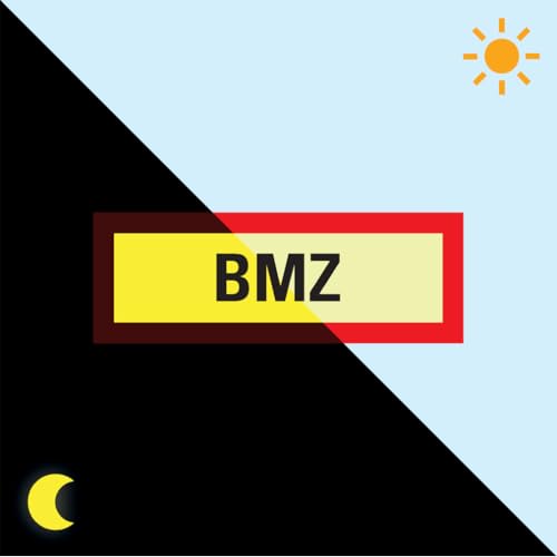 PERMALIGHT power langnachleuchtend Feuerwehrschild BMZ, Folie, selbstklebend, 210x74mm von König Werbeanlagen