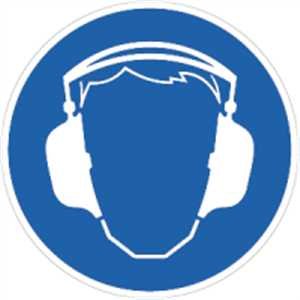 Schild Gehörschutz benutzen gemäß ASR A1.3 / BGV A8, PVC 20 cm Ø (Gebotsschild, Kopfhörer, Ohrenschützer, Ohrschützer) wetterfest von König Werbeanlagen