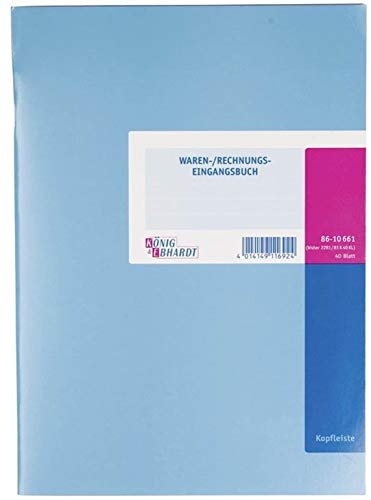 König & Ebhardt König und Ebhardt König & Ebhardt 8610661 Geschäftsbuch / Waren-und Rechnungs-Eingangsbuch (A4, mit Kopfleiste, 6 Aufteilungsspalten, 80g/m², 40 Blatt Drahtheftung) von König & Ebhardt