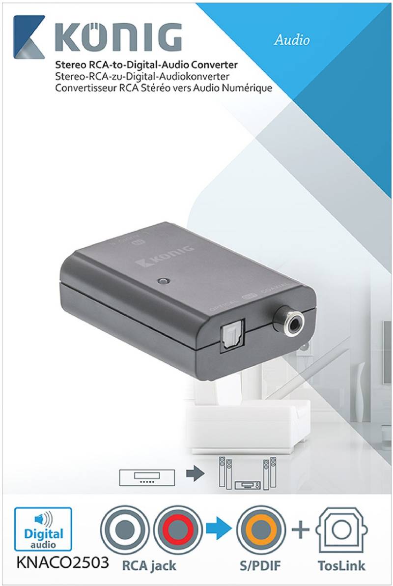 KNACO2503 Audiokonverter Digital-Konverter dunkelgrau von König