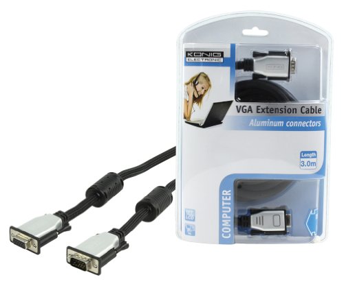 König CMP-CE028-3 VGA Verlängerungskabel 3m schwarz König CMP-CE028-3 VGA Verlängerungskabel 3m schwarz von König