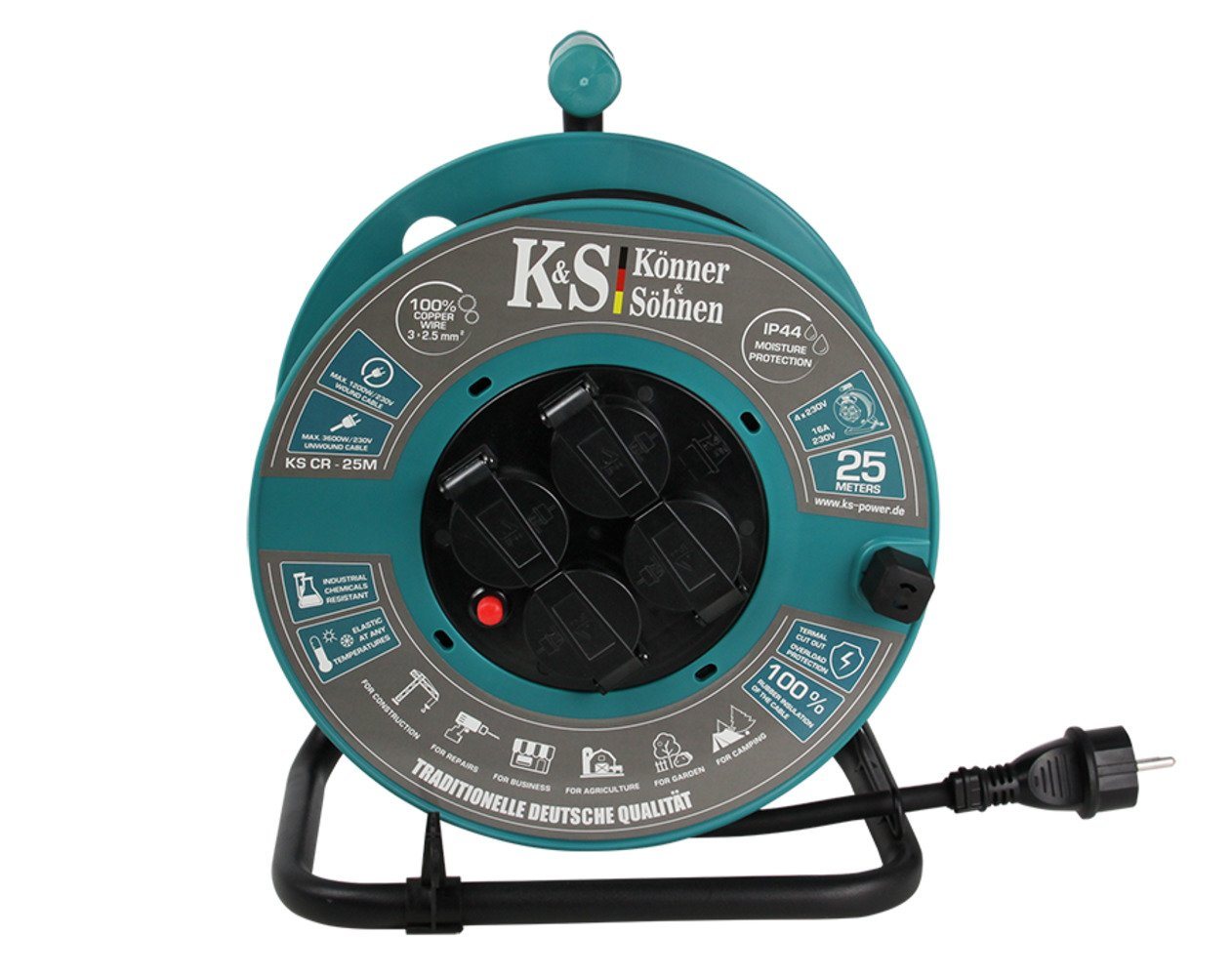 Könner & Söhnen KS CR-25M Verlängerungskabel, mit Einer Kabellänge von 25 Metern Könner & Söhnen KS CR-25M Verlängerungskabel, mit Einer Kabellänge von 25 Metern von Könner & Söhnen