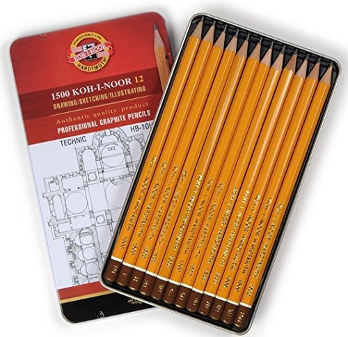 KOH-I-NOOR 12ER Set Harter Graphit TECHNISCHE Zeichnung STIFTE HB - 10H von Koh-I-Noor