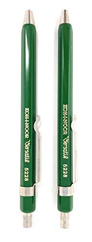 KOH-I-NOOR Fallbleistifte Druckbleistift Metall kurz 2er Set grün - 2mm Mine von Koh-I-Noor