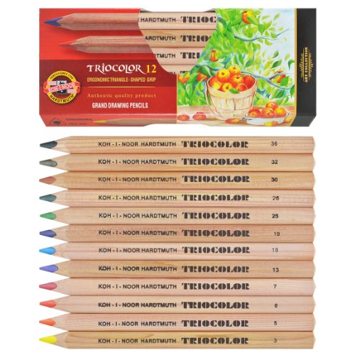 KOH-I-NOOR Triocolor Jumbo Dreieckige Farbstifte 12er Set von Koh-I-Noor