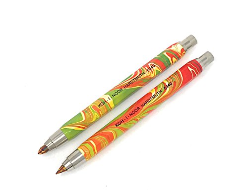 Koh-I-Noor 5340M - Fallbleistift/Druckbleistift aus Metall mit Minenspitzer Minenstärke 5.6mm - Magic (bunt) - Regenbogen-Stift von Koh-I-Noor