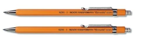KOH-I-NOOR 2 Versatil Minenhalter aus Metall 5201CN mit Spitzer und Clip. von Koh-I-Noor